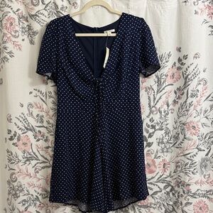 Francescas Navy Polka Dot Romper